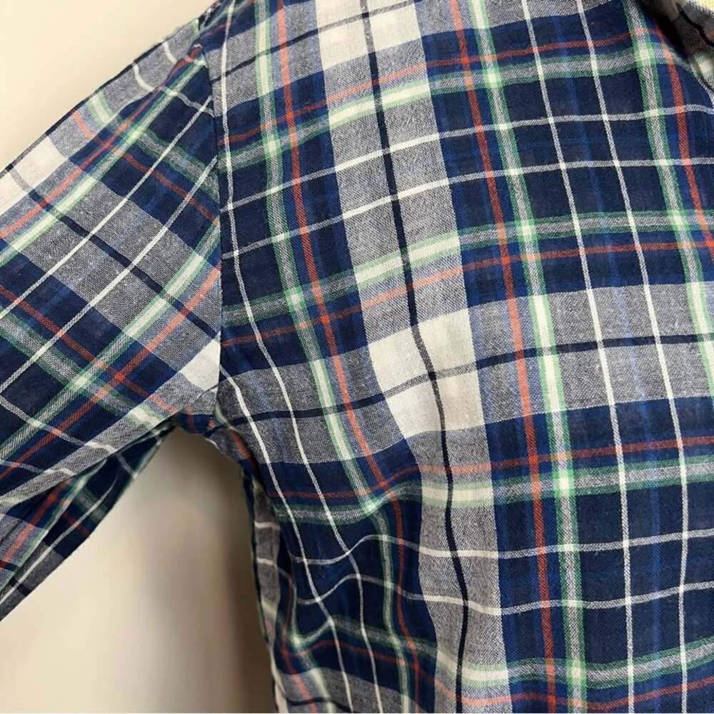 Banana Republic Soft Wash Plaid Blue White Red Collar Shirt Size Small - Picture 5 of 10